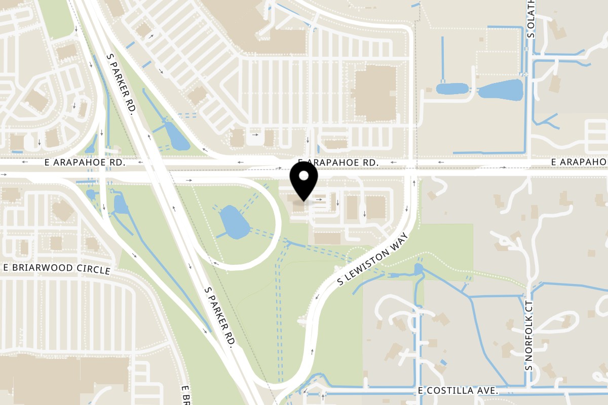 Map showing the location of India's Kitchen Foxfield (Arapahoe Crossing) on 16270 E Arapahoe Rd #202 in Foxfield